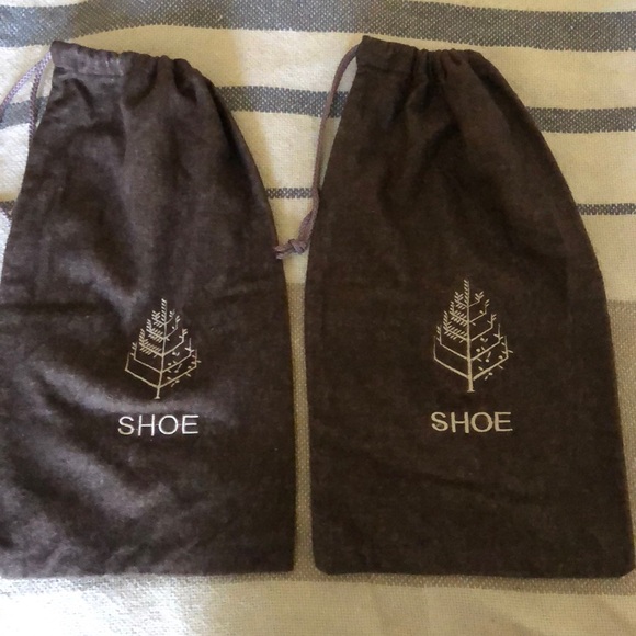 Four Seasons 2-Brown W/Embroidered Tree Cotton Shoe Drawstring Bags / Used Once solofficialkw.com